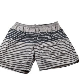 Men's Striped Swim Trunks Kirkland Signature XXL‎ Gray Black Shorts